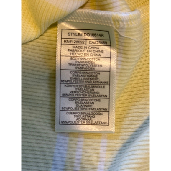 Steve Madden Yellow & White Striped Ribbed Bodysuit | Size XL | NEW WITH TAGS - Picture 4 of 4